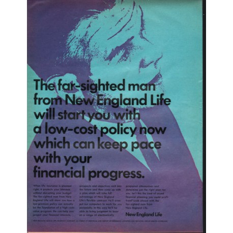 1966 New England Life Ad "The far-sighted man"