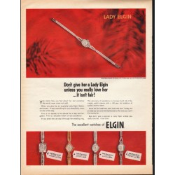 1966 Elgin Watch Ad "Lady Elgin ... unless you really love her"