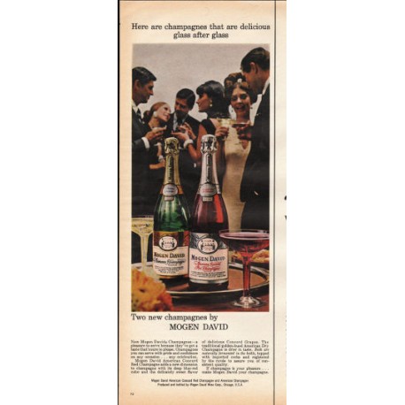 1966 Mogen David Wine Ad "Two new champagnes"