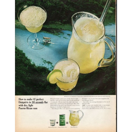 1966 Rums of Puerto Rico Ad "12 Perfect Daiquiris"