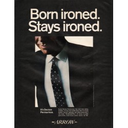 1966 Arrow Shirt Ad "Born ironed. Stays ironed."