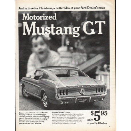 1967 Ford Mustang GT Toy Ad "Just in time for Christmas" ~ (model year 1967)