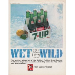 1966 7-Up Soft Drink Ad "Wet & Wild"