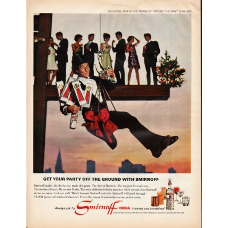 1966 Smirnoff Vodka Ad "Get your party off the ground"