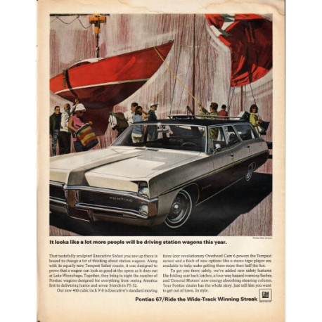 1967 Pontiac Executive Safari Ad "driving station wagons" ~ (model year 1967)