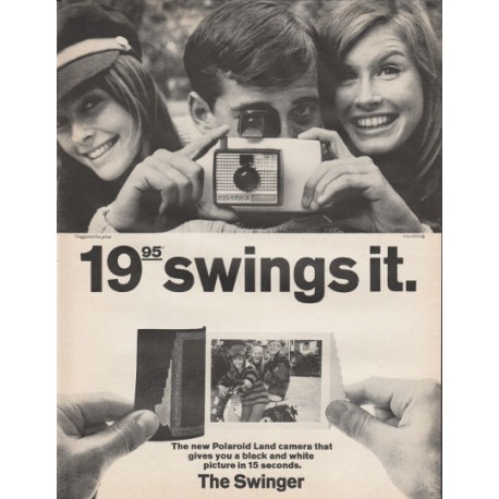 1966 Polaroid Camera Ad "The Swinger"