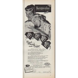 1952 Keepsake Diamond Rings Ad "Proud ... Pleased"
