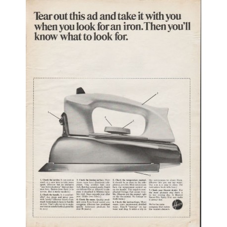 1966 Hoover Steam/Dry Iron Ad "Tear out this ad"