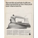 1966 Hoover Steam/Dry Iron Ad "Tear out this ad"