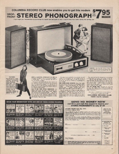 1966 Columbia Record Club Vintage Ad Stereo Phonograph