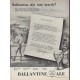 1952 Ballantine Ale Ad "Paul Gallico"