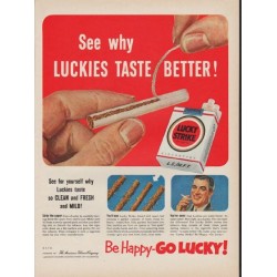 1952 Lucky Strike Ad "Be Happy-Go Lucky!"