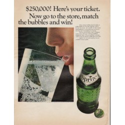 1966 Sprite Soft Drink Ad "match the bubbles"