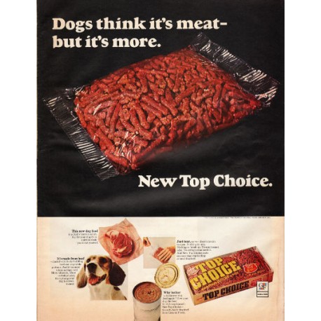 1966 Top Choice Dog Food Ad "New Top Choice"