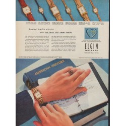 1952 Elgin Watch Ad "Smartest time for school"