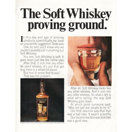 1966 Calvert Whiskey Ad "Soft Whiskey proving ground"