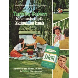 1966 Salem Cigarettes Ad "taste that's Springtime Fresh"