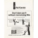 1967 Hai Karate After Shave Foam Ad "Don't dare use it"