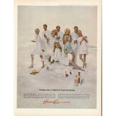 1967 Smirnoff Vodka Ad "Turn on a White Christmas"