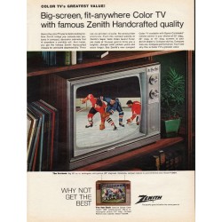 1967 Zenith Television Ad "Big-screen, fit-anywhere Color TV"