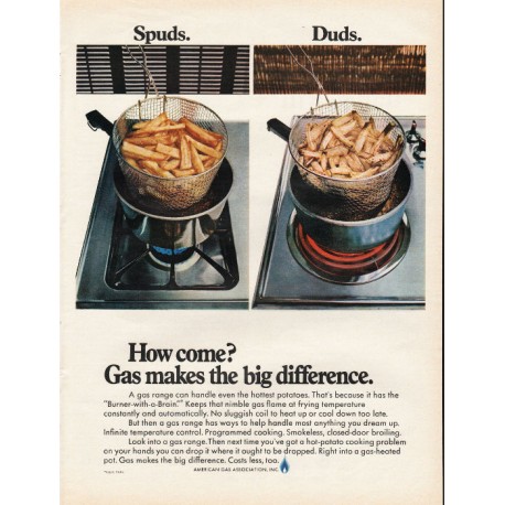 1967 American Gas Association Ad "Spuds.  Duds."