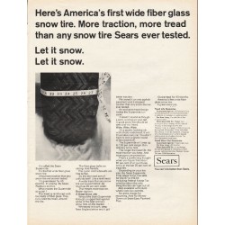 1967 Sears Snow Tire Ad "fiber glass snow tire"