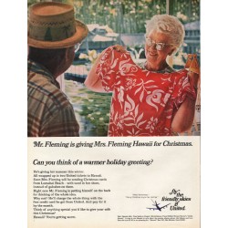 1967 United Airlines Ad "Mr. Fleming is giving Mrs. Fleming Hawaii"