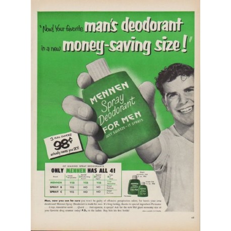 1952 Mennen Ad "Your favorite man's deodorant"