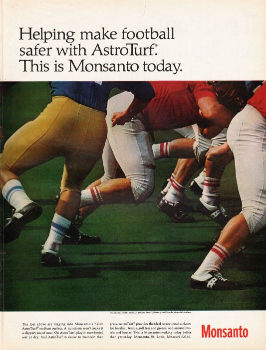 PRINT AD 1974 Astro Turf Door Mat Monsanto - Give You $1 To Walk All Over  Us