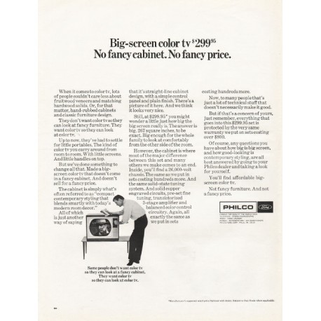 1967 Philco Television Ad "Big-screen color tv"