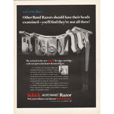1967 Schick Razor Ad "Other Band Razors"