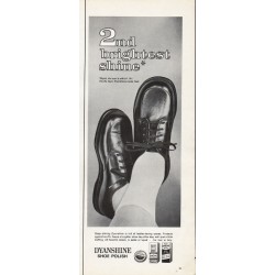 1965 Dyanshine Shoe Polish Ad "2nd brightest shine"