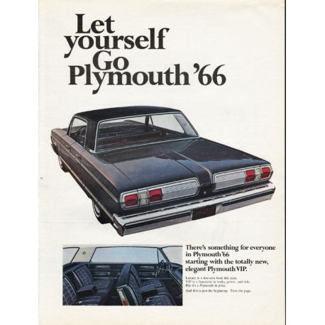 1966 Chrysler Plymouth Ad "Let yourself Go Plymouth '66" ~ (model year 1966)