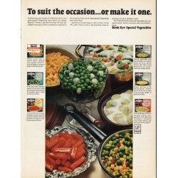 1965 Birds Eye Vegetables Ad "To suit the occasion"