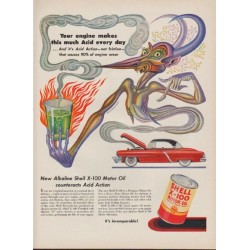 1952 Shell Oil Ad "Acid every day"