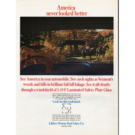 1965 Libbey Owens Ford Glass Ad "America never looked better"