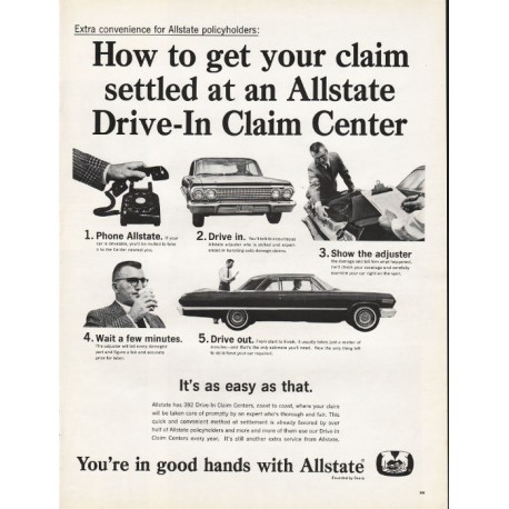 1965 Allstate Insurance Ad "How to get your claim"