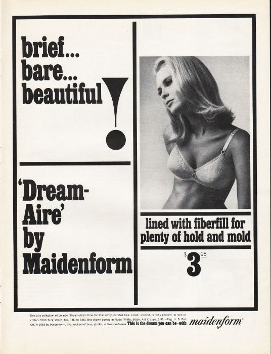 Vintage advertising print ad FASHION Maidenform bra Dreamed Classic Beauty  1965