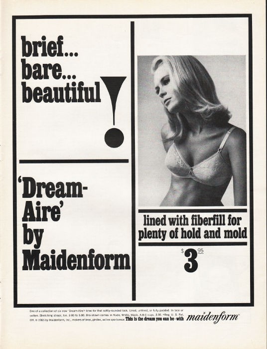 1968 Maidenform Bra When I dream, I dream Photo Original Print Ad ~