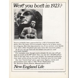 1965 New England Life Ad "born in 1923"