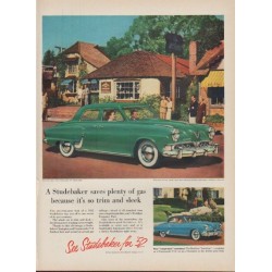 1952 Studbaker Ad "saves plenty of gas"