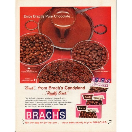 1965 Brach's Candy Ad "Pure Chocolate"