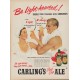 1952 Carling's Red Cap Ale Ad "Be Light-hearted!"