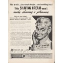 1944 Listerine Shaving Cream Ad "the whole truth"