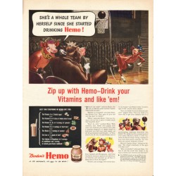 1944 Borden's Hemo Ad "She's a whole team"