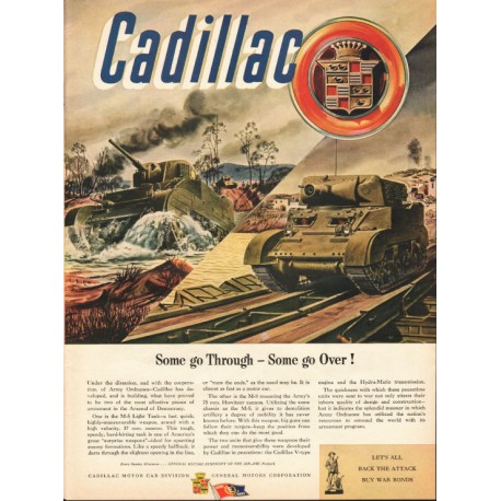 1944 Cadillac Army Tanks Ad "Some go Through"