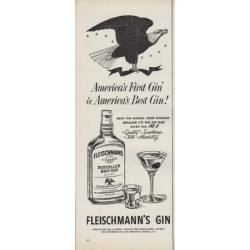 1952 Fleischmann's Gin Ad "America's First Gin"