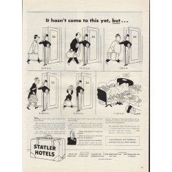 1944 Statler Hotels Ad "It hasn't come to this"