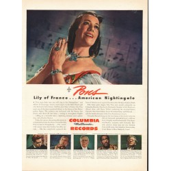 1944 Columbia Records - Lily Pons Ad "Lily of France"