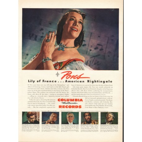 1944 Columbia Records - Lily Pons Ad "Lily of France"